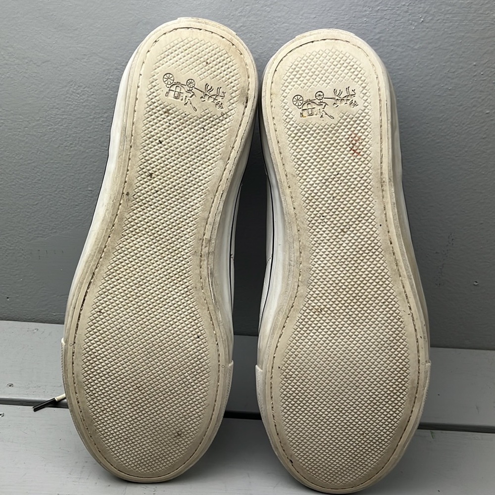 Men’s Coach Perkins White/Black Leather Lo Top Tennis Shoe Size 9.5 FG1056 - Picture 4 of 9